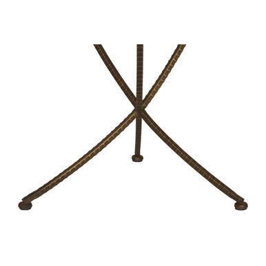 Bronze-finished iron legs with cross design and rounded feet for elmo elm wood and iron small side table base