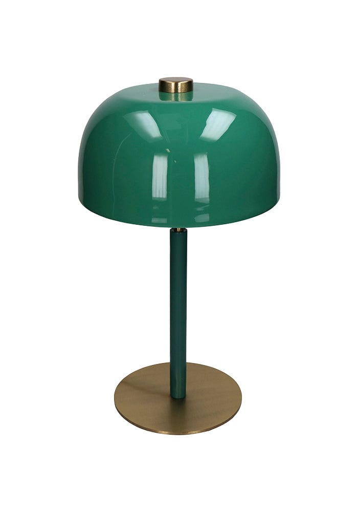Emerald glow mid-century desk lamp with emerald green dome shade and brass base perfect as a stylish desk lamp