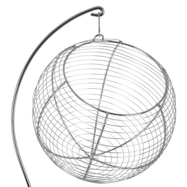 Silver wire globe hanging display stand for emery hanging fruit basket perfect for stylish fruit storage