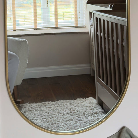 Emi - Gold Metal Runway Oval Mirror - 120cm x 40cm