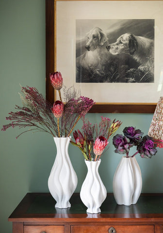 Emilie Tall White Twisted Ceramic Vase