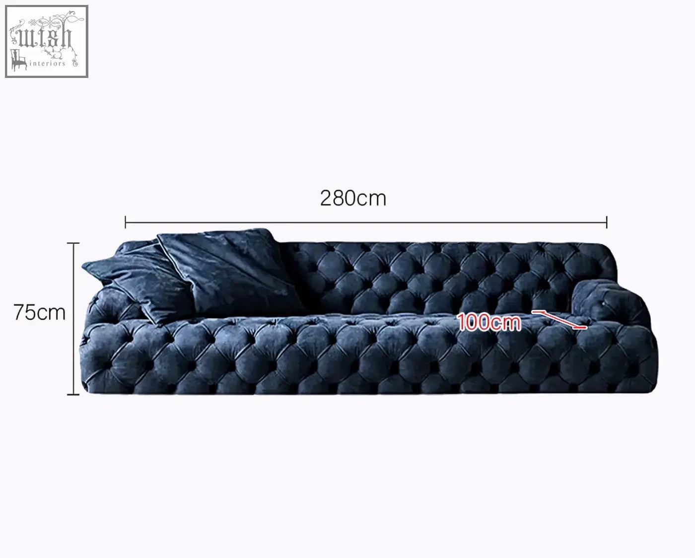 Dark blue velvet emrys chesterfield corner sofa with tufted button detailing perfect for stylish seating