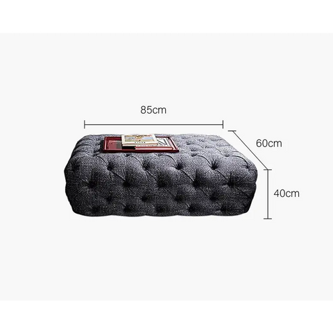 Emrys Chesterfield Corner Three Seater Sofa - Ottoman / Blue