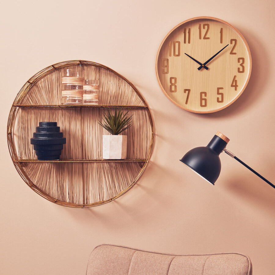 Enzo Gold Wire Round Wall Shelf
