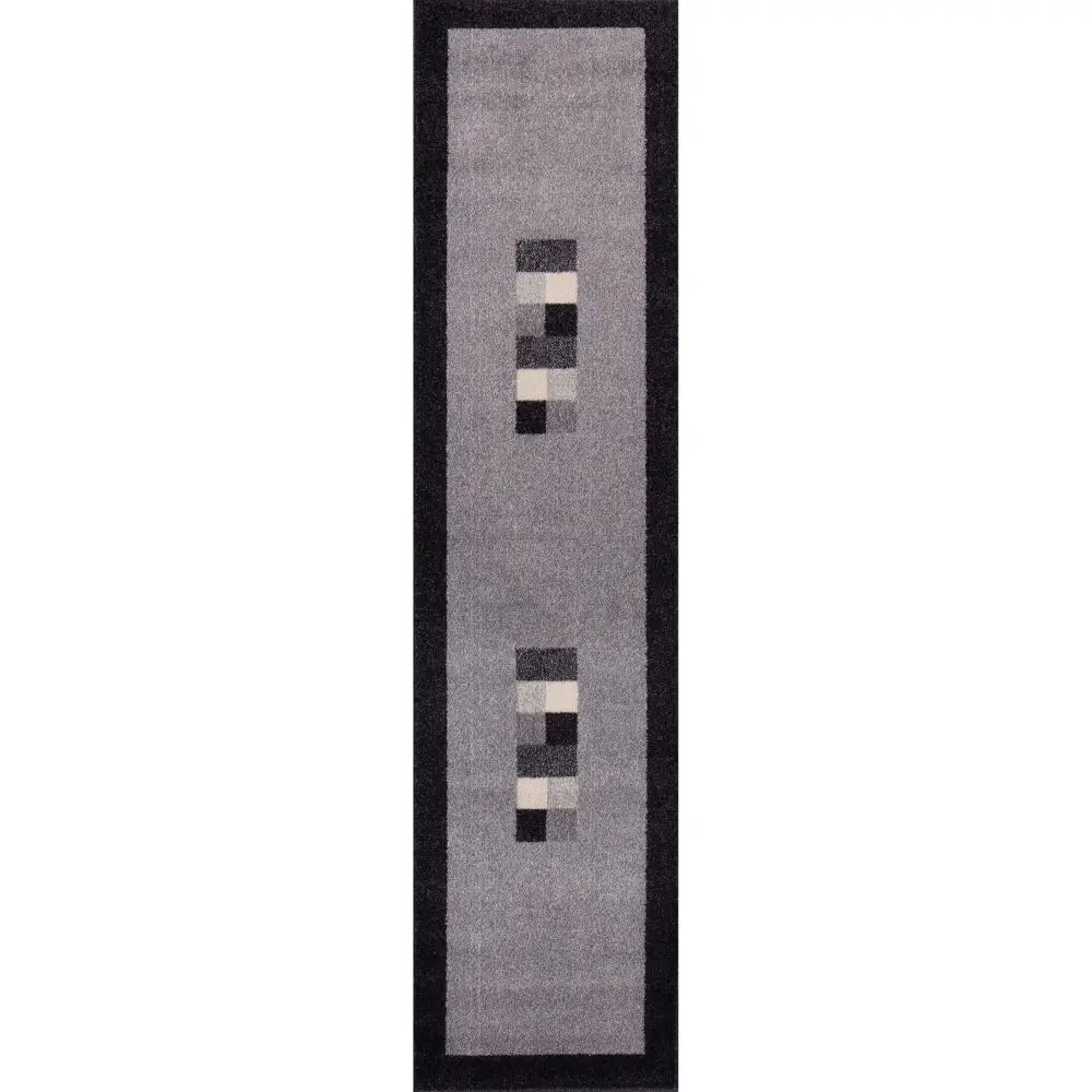 Ephesus Grey Black Rug | 7439GB - 60X240 cm - Rugs