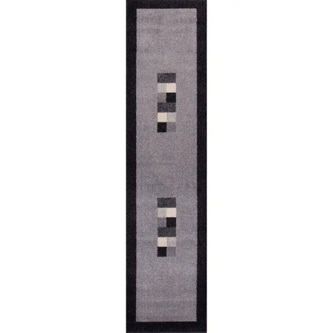 Ephesus Grey Black Rug | 7439GB - 60X240 cm - Rugs