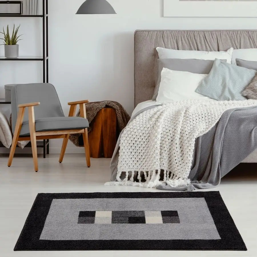 Ephesus Grey Black Rug | 7439GB - Rugs