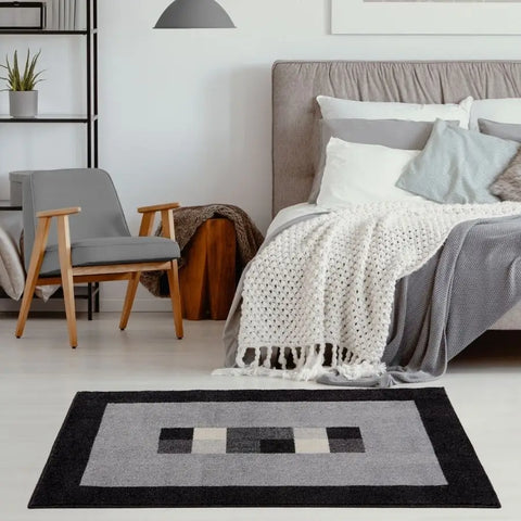 Ephesus Grey Black Rug | 7439GB - Rugs