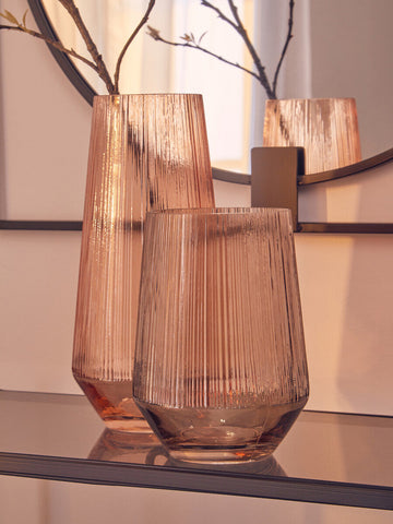 Esma Large Light Amber Glass Vase