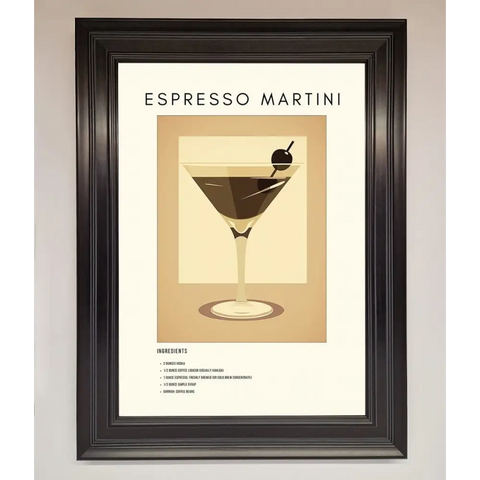 Espresso Martini Cocktail Framed Print - A1 (59.4 x 84.1 cm) / Matt Black - Framed Print