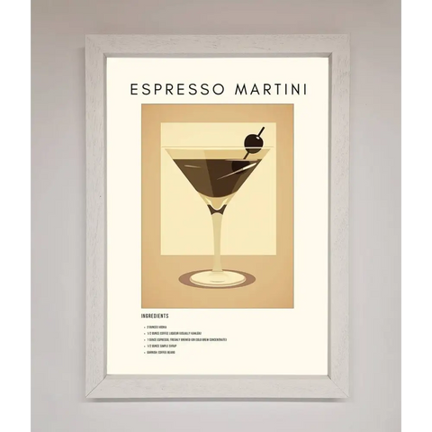Espresso Martini Cocktail Framed Print - A3 (29.7 x 42 cm) / White - Framed Print