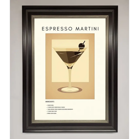 Espresso Martini Cocktail Framed Print - B0 (100 x 141 cm) / Black Silver - Framed Print
