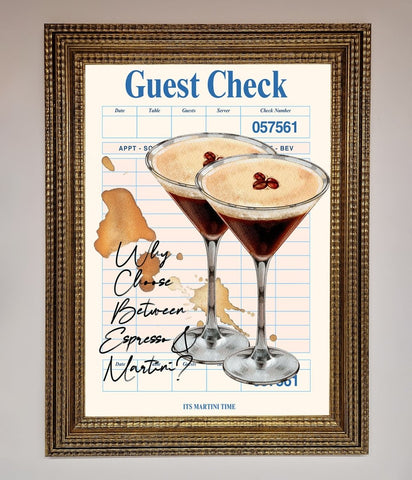 Espresso Martini Framed Wall Art