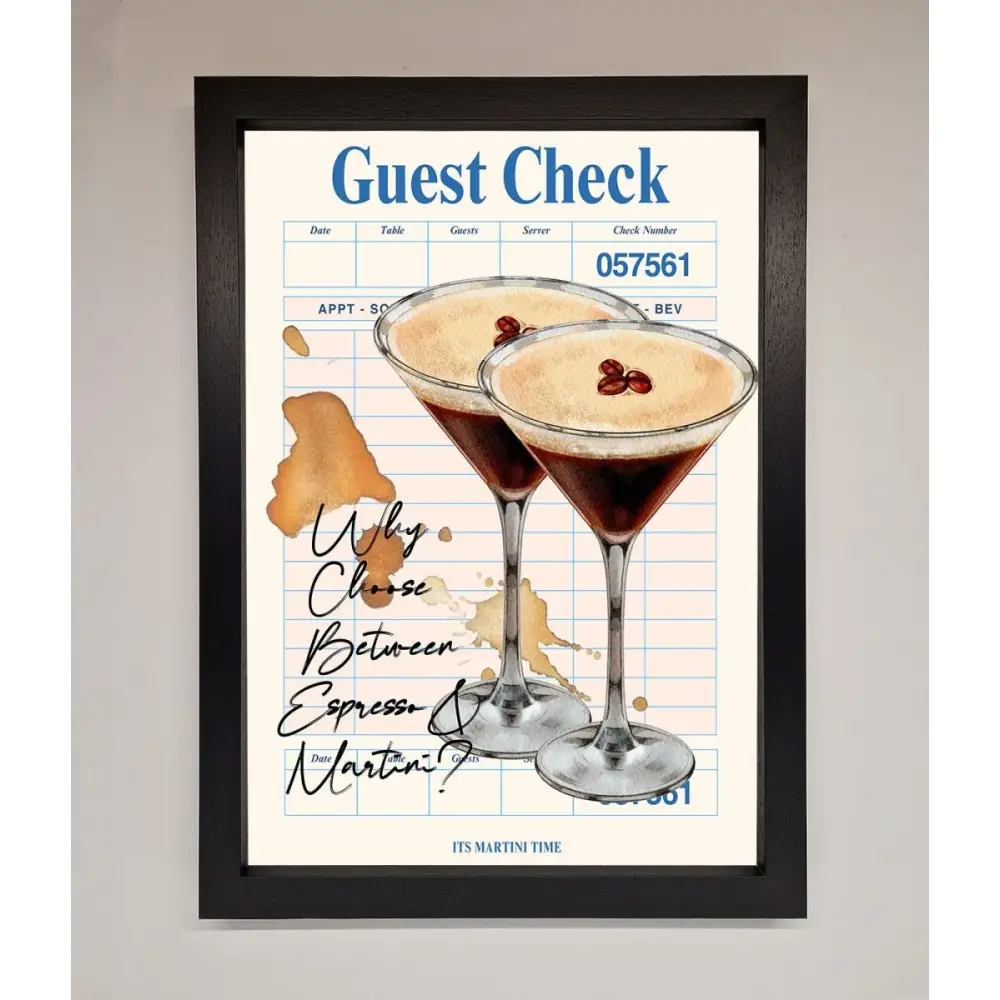Espresso Martini Framed Wall Art - A3 (29.7 x 42 cm) / Black - Framed Print
