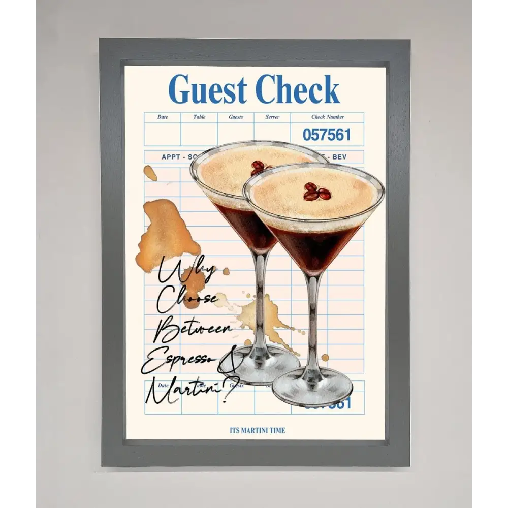 Espresso Martini Framed Wall Art - A3 (29.7 x 42 cm) / Dark Grey - Framed Print