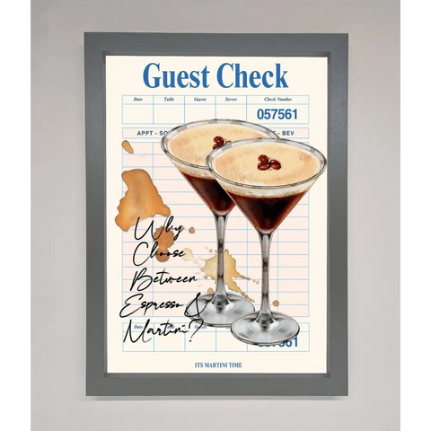 Espresso Martini Framed Wall Art - A3 (29.7 x 42 cm) / Dark Grey - Framed Print