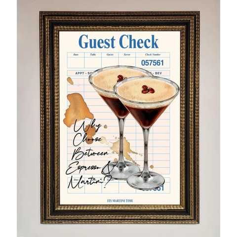 Espresso Martini Framed Wall Art - A3 (29.7 x 42 cm) / Ornate Gold Black - Framed Print