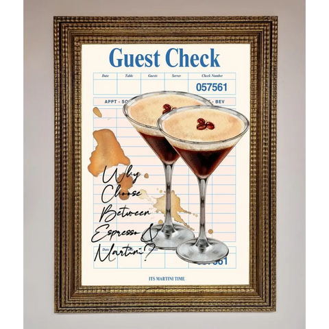 Espresso Martini Framed Wall Art - A3 (29.7 x 42 cm) / Ornate Gold - Framed Print