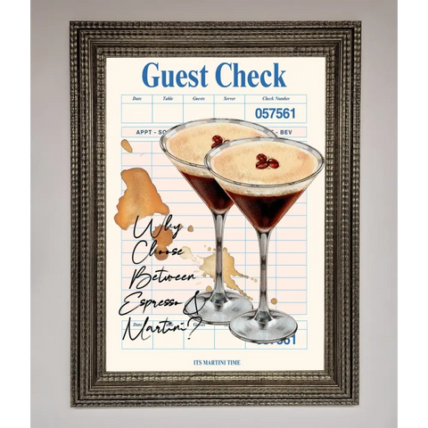 Espresso Martini Framed Wall Art - A3 (29.7 x 42 cm) / Ornate Silver - Framed Print