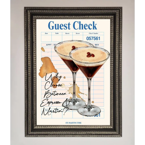 Espresso Martini Framed Wall Art - A3 (29.7 x 42 cm) / Ornate Silver Black - Framed Print