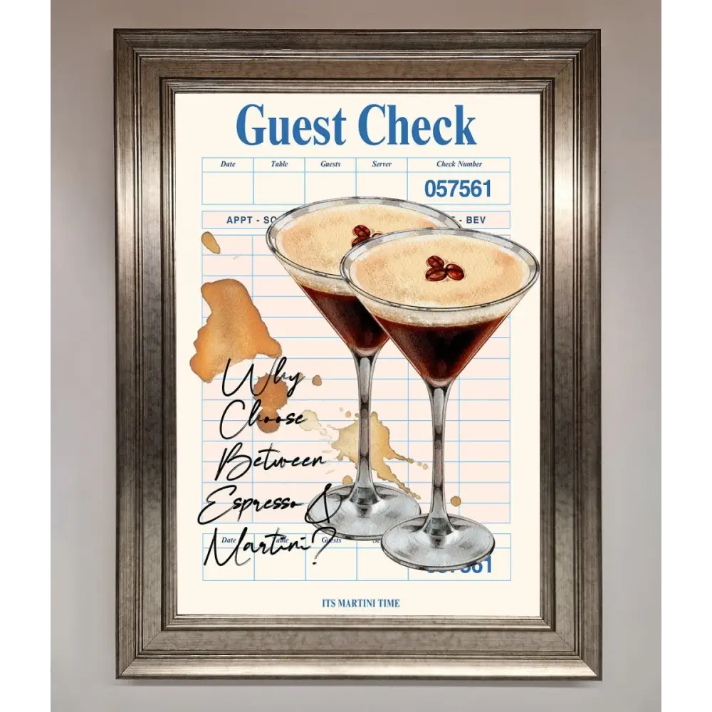 Espresso Martini Framed Wall Art - A3 (29.7 x 42 cm) / Silver - Framed Print