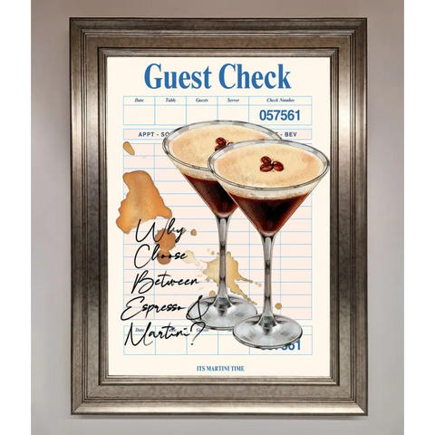 Espresso Martini Framed Wall Art - A3 (29.7 x 42 cm) / Silver - Framed Print