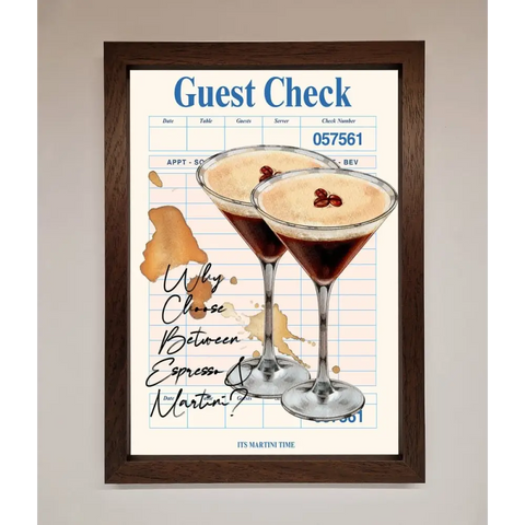 Espresso Martini Framed Wall Art - A3 (29.7 x 42 cm) / Walnut - Framed Print