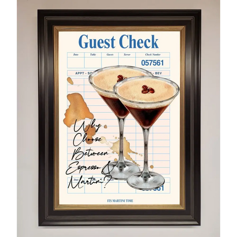 Espresso Martini Framed Wall Art - B0 (100 x 141 cm) / Black Gold - Framed Print