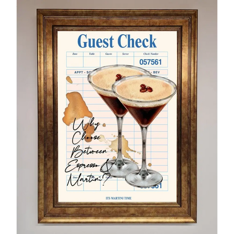 Espresso Martini Framed Wall Art - B0 (100 x 141 cm) / Bronze - Framed Print