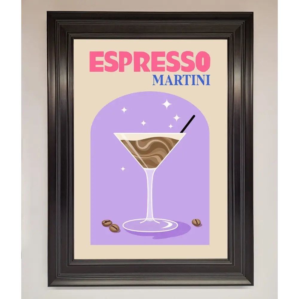 Espresso Martini Lilac Framed Print - A1 (59.4 x 84.1 cm) / Matt Black - Framed Print