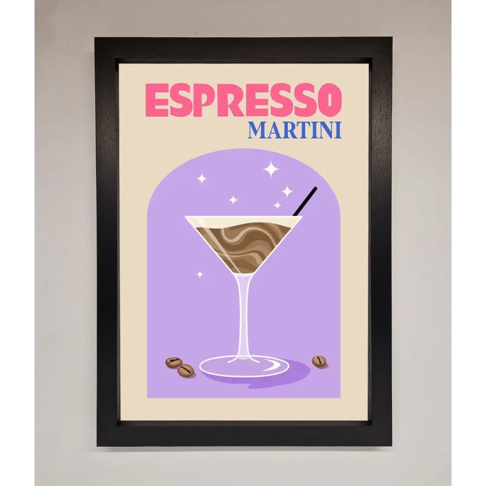 Espresso Martini Lilac Framed Print - A3 (29.7 x 42 cm) / Black - Framed Print