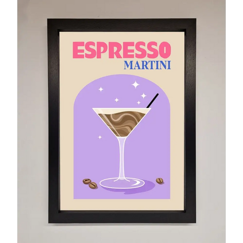 Espresso Martini Lilac Framed Print - A3 (29.7 x 42 cm) / Black - Framed Print