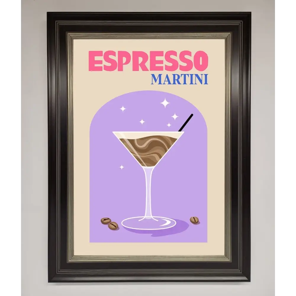 Espresso Martini Lilac Framed Print - B0 (100 x 141 cm) / Black Silver - Framed Print