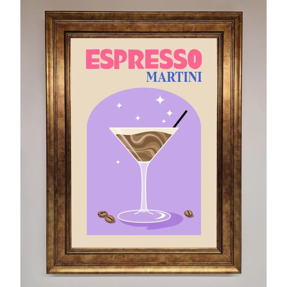 Espresso Martini Lilac Framed Print - B0 (100 x 141 cm) / Bronze - Framed Print