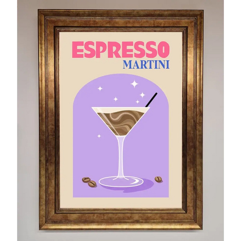 Espresso Martini Lilac Framed Print - B0 (100 x 141 cm) / Bronze - Framed Print