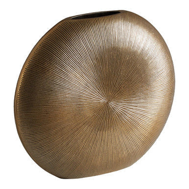 Estrella Large Gold Finish Round Vase