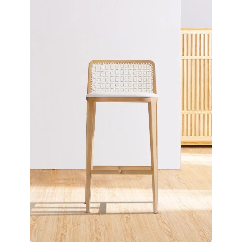 Ethan Rattan Barstool Wood
