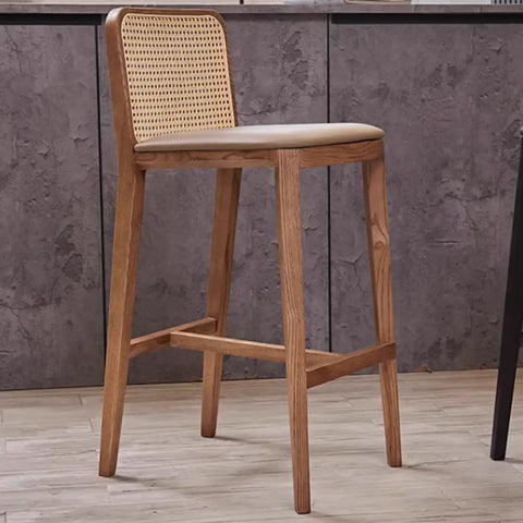 Ethan Rattan Barstool Wood