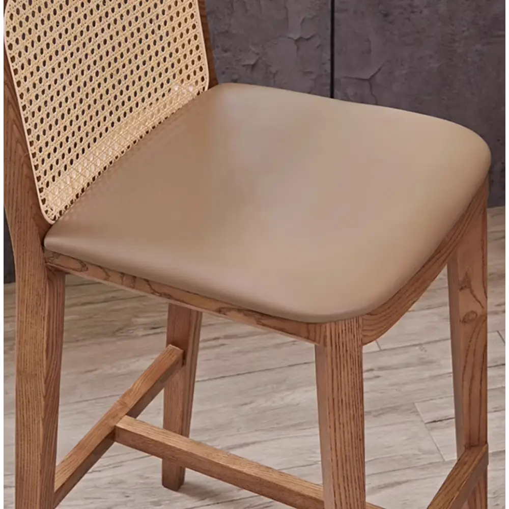Ethan Rattan Barstool Wood