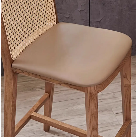 Ethan Rattan Barstool Wood