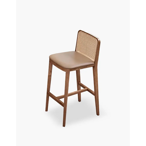 Ethan Rattan Barstool Wood
