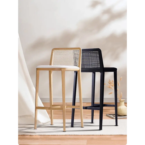 Ethan Rattan Barstool Wood