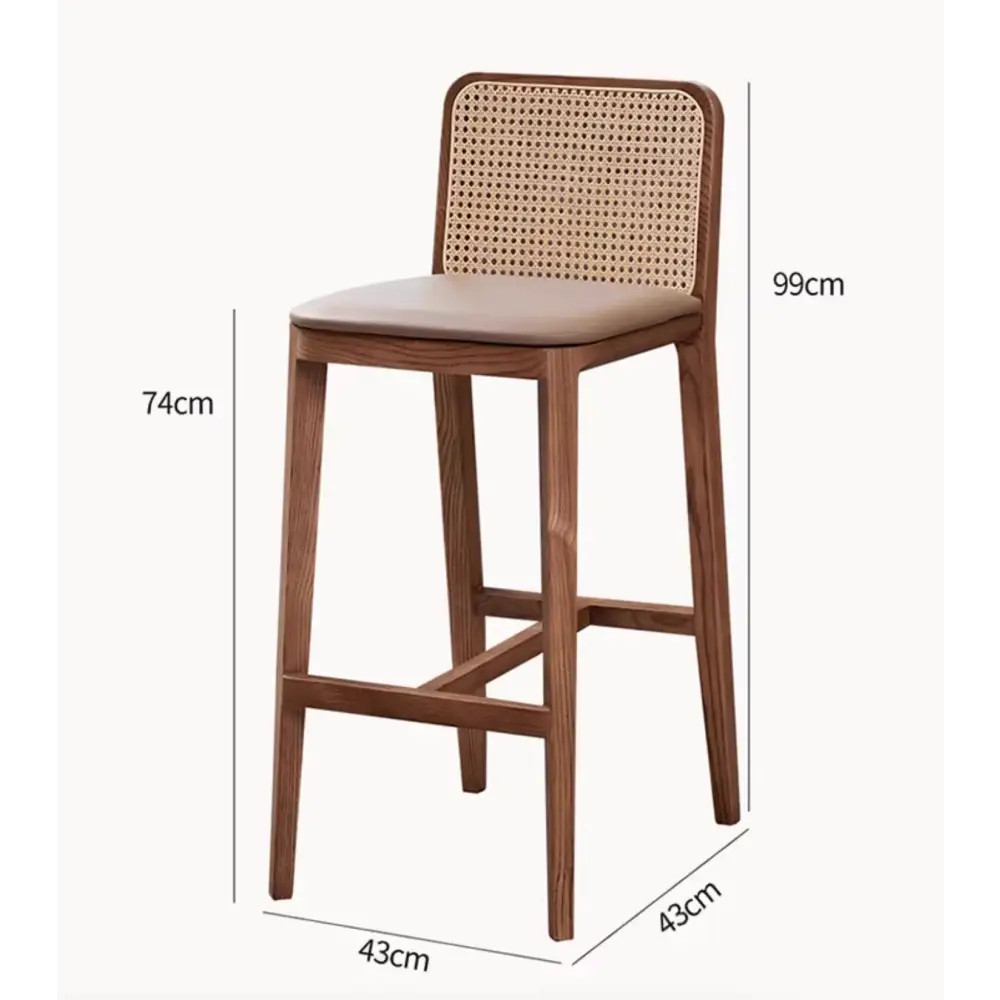 Ethan Rattan Barstool Wood