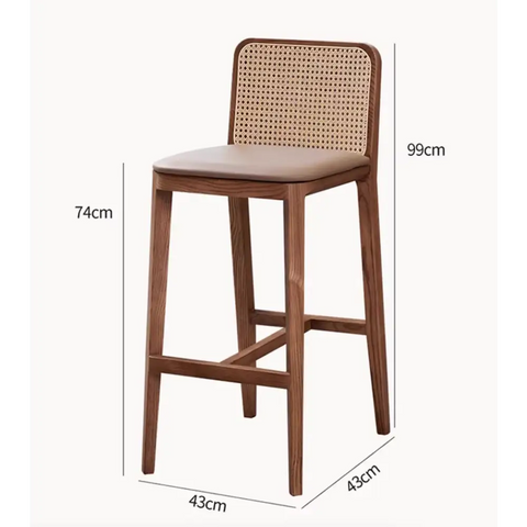 Ethan Rattan Barstool Wood