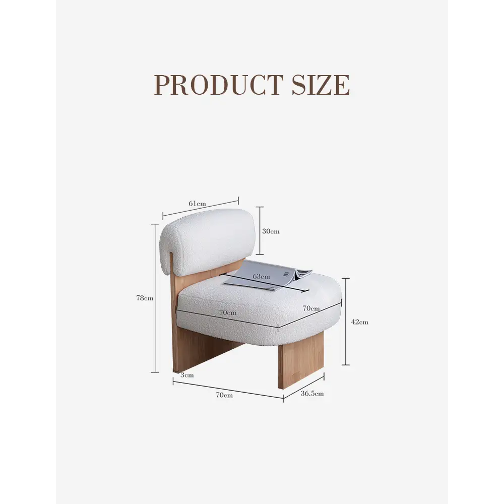 Evander Boucle Armchair with Wooden Frame