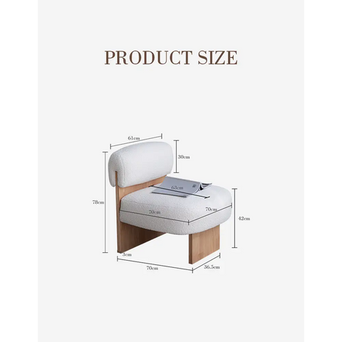 Evander Boucle Armchair with Wooden Frame