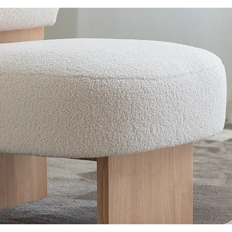 Evander Boucle Armchair with Wooden Frame