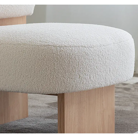 Evander Boucle Armchair with Wooden Frame