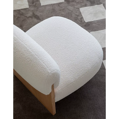 Evander Boucle Armchair with Wooden Frame