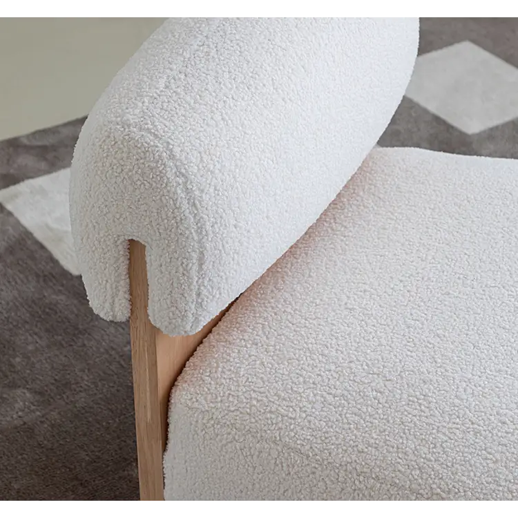 Evander Boucle Armchair with Wooden Frame